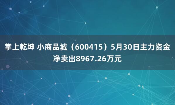 掌上乾坤 小商品城（600415）5月30日主力资金净卖出8967.26万元