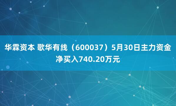 华霖资本 歌华有线（600037）5月30日主力资金净买入740.20万元