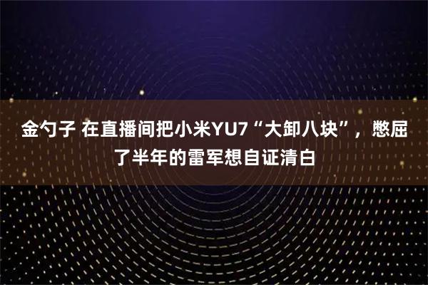 金勺子 在直播间把小米YU7“大卸八块”，憋屈了半年的雷军想自证清白