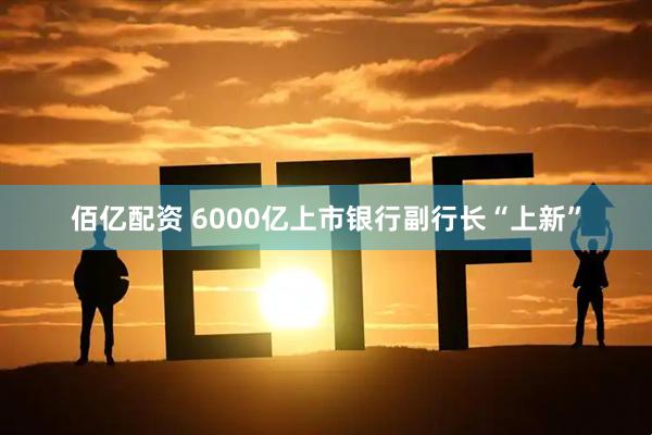 佰亿配资 6000亿上市银行副行长“上新”